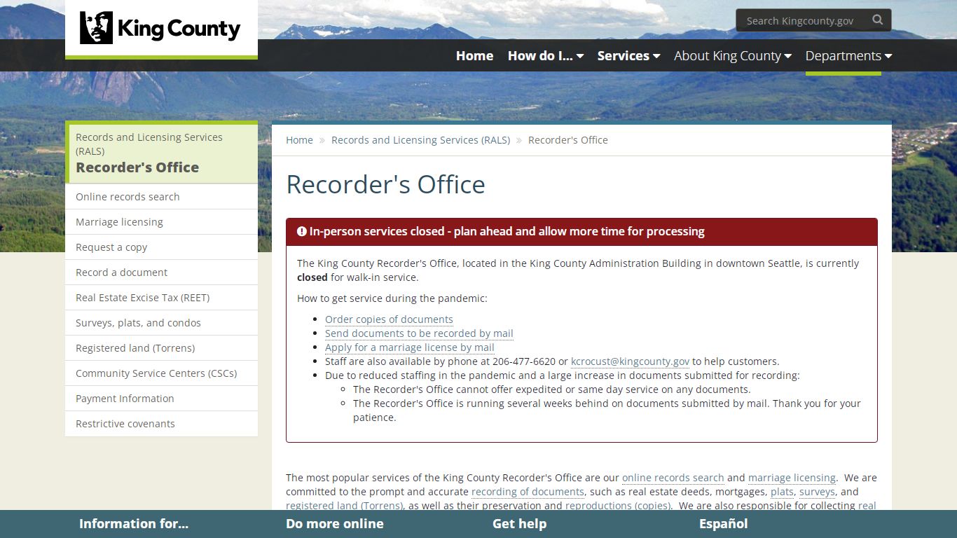 Recorder's Office - King County, Washington